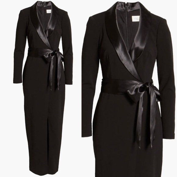 Eliza J  Formal Elegant Long Sleeve Tuxedo Gown Dress 
size 12 or 6 or 4 or 10 - Picture 5 of 12